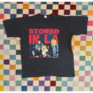 VTG 80s Guns N’ Roses “Stoned In LA” 1989 LA Coliseum Single Stitch Band TShirt